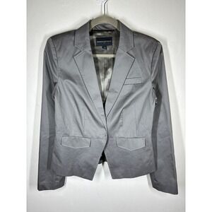 Banana Republic Womens Gray Blazer Jacket Size 6 Neutral Minimalist Corporate